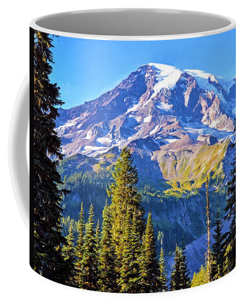 Mount Rainier Coffee Mug featuring the photograph Mountain Meets Sky by Anthony Baatz