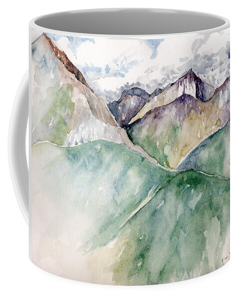 Landscape Coffee Mug featuring the painting Mountain View Colorado by Catherine Twomey