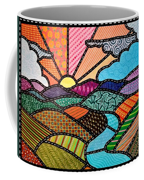 Quilt Coffee Mug featuring the painting Mountain Vista by Jim Harris