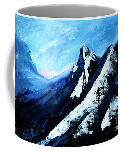Mountains Coffee Mug featuring the painting Mountains by Lidija Ivanek - SiLa