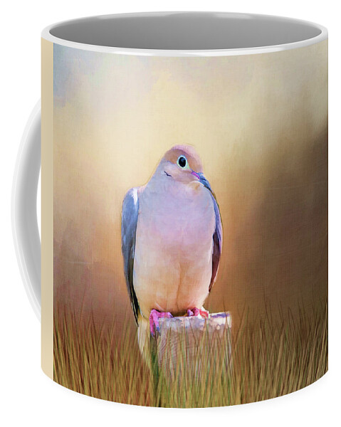 Dove Coffee Mug featuring the photograph Mourning Dove Painted Portrait by Cathy Kovarik