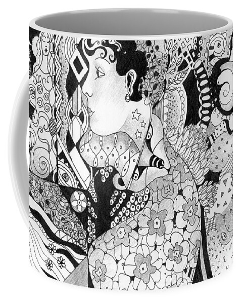 Drawing Coffee Mug featuring the drawing Moving In Circles by Helena Tiainen