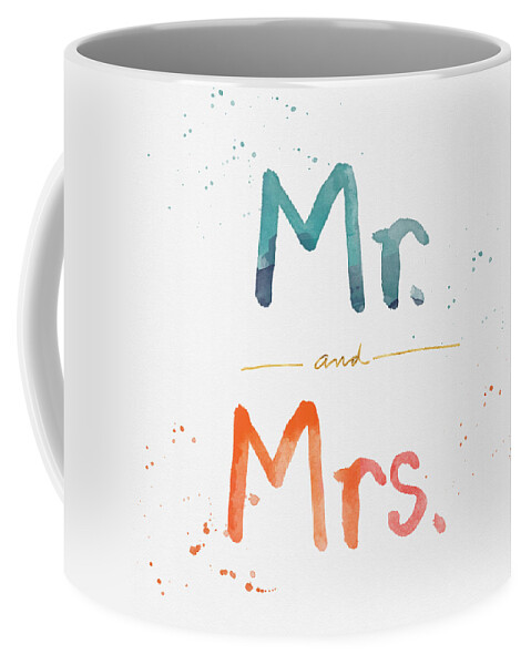 Mr And Mrs Coffee Mug featuring the painting Mr and Mrs by Linda Woods
