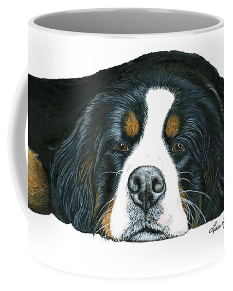 Bernese Mountain Dog Coffee Mug featuring the painting Mr Mellow by Liane Weyers