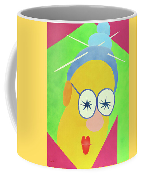 Abstract Art Coffee Mug featuring the painting Mrs. Strangefellow by Thomas Blood