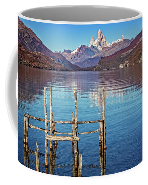 Mt. Fitzroy Coffee Mug featuring the photograph Mt. Fitzroy from Argentina by Steven Upton