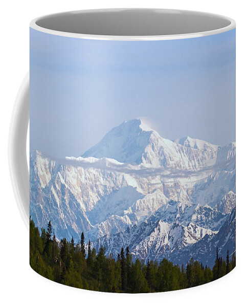  Landscape Coffee Mug featuring the photograph Denali Cloud line by Allan Levin