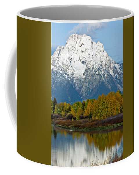 Mt Coffee Mug featuring the photograph Mt Moran from Ox Bow Bend by Gary Langley
