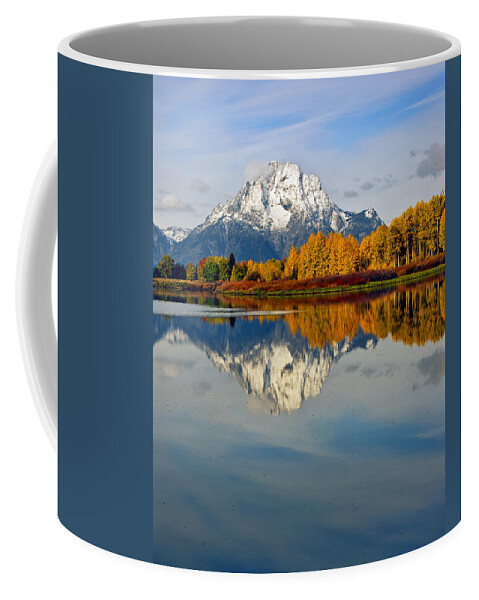 Mt Moran Coffee Mug featuring the photograph Mt Moran from the Ox Bow by Gary Langley