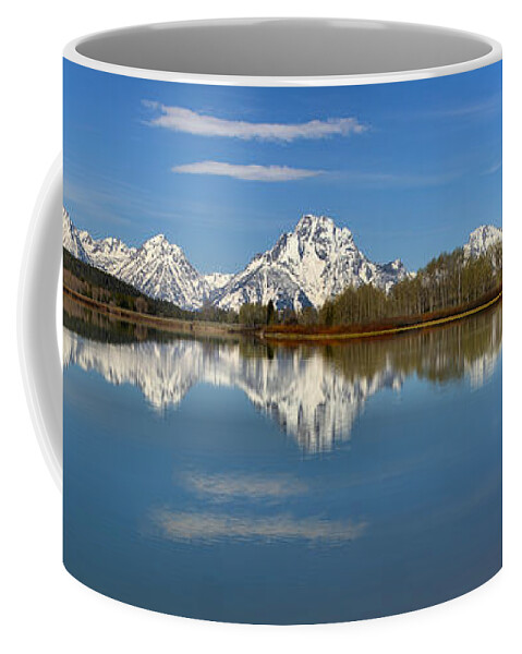 Oxbow Coffee Mug featuring the photograph Mt. MOran Reflections At Oxbow by Adam Jewell