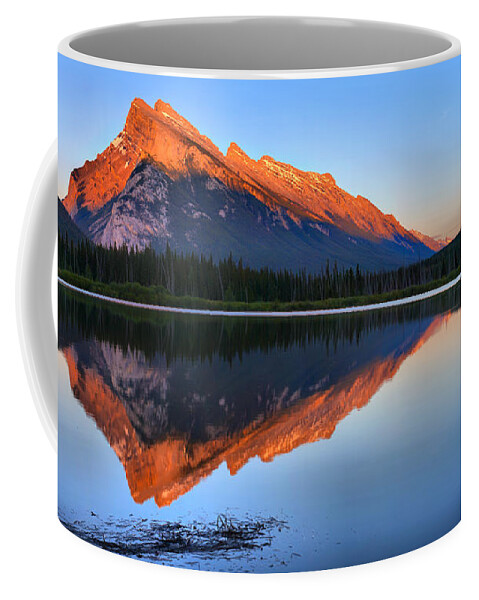 Mt Rundle Coffee Mug featuring the photograph Mt Rundle Sunset by Adam Jewell