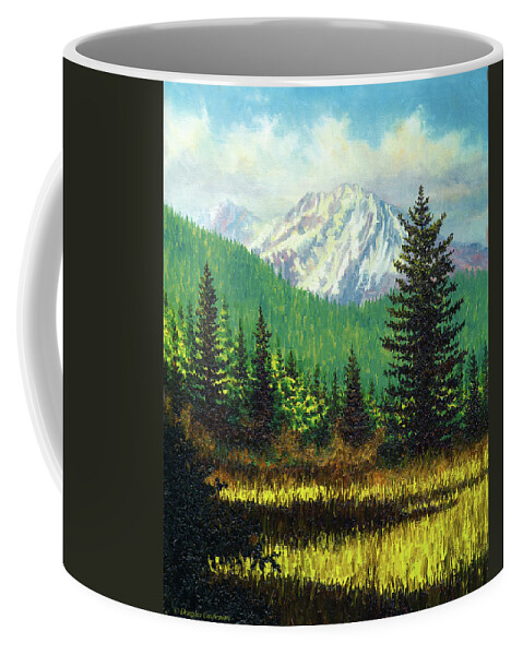 Landscape Coffee Mug featuring the painting Mt. Shasta View by Douglas Castleman