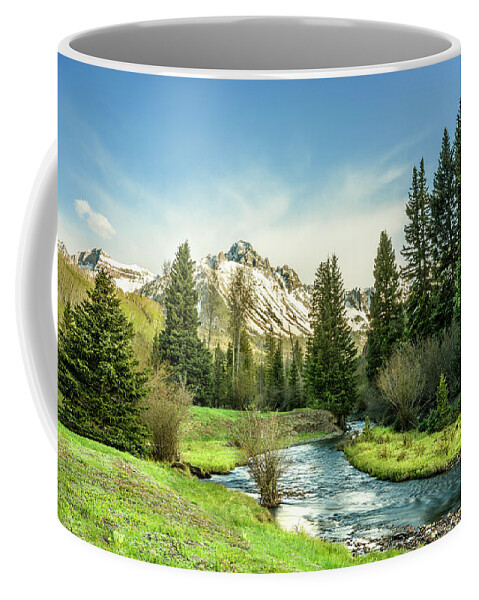 Landscape Coffee Mug featuring the photograph Mt. Sneffels Peak by Angela Moyer