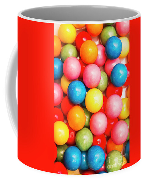 Lolly Coffee Mug featuring the photograph Multi Colored Gumballs. Sweets Background by Jorgo Photography