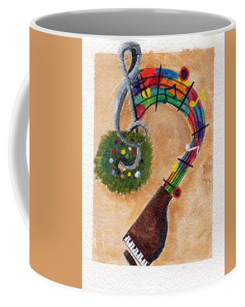 Christmas Coffee Mug featuring the painting Musical Christmas by Deborah Naves