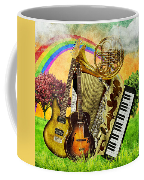 Fantasy Coffee Mug featuring the mixed media Musical Wonderland by Ally White