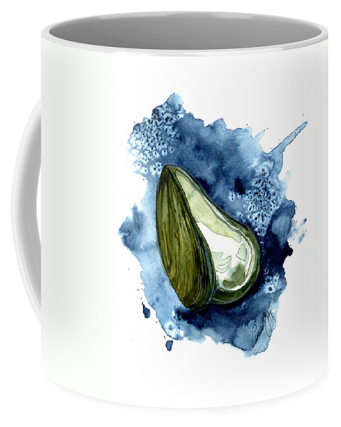 Mussell Coffee Mug featuring the painting Mussel Shell by Paul Gaj