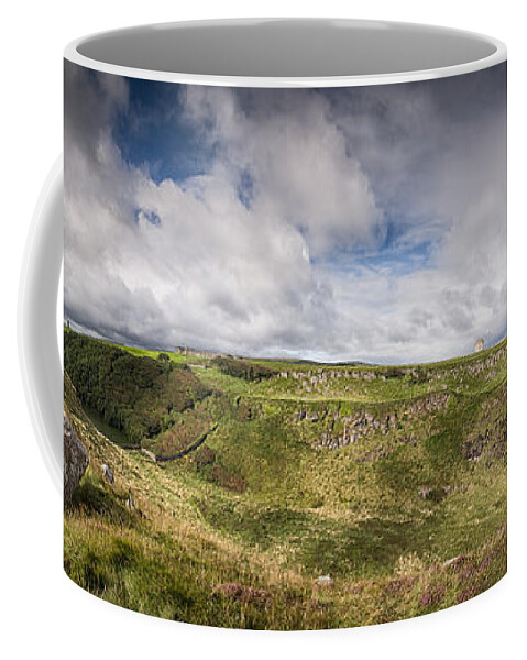 Mussenden Temple Coffee Mug featuring the photograph Mussenden Temple and the Black Glen by Nigel R Bell
