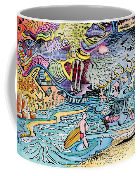Australia; Joe Michelli; Surreal Watercolor Coffee Mug featuring the painting My Australian Experience by Joe Michelli