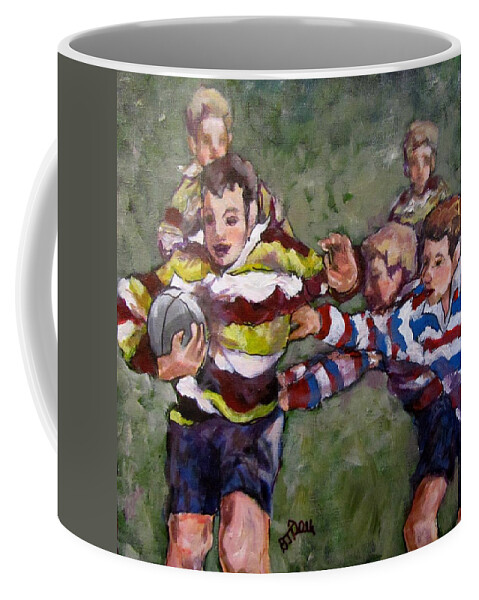 Soccer Coffee Mug featuring the painting My Ball by Barbara O'Toole