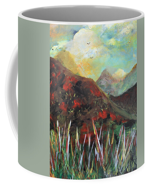 Mountains Coffee Mug featuring the painting My Days In The Mountains by Gary Smith