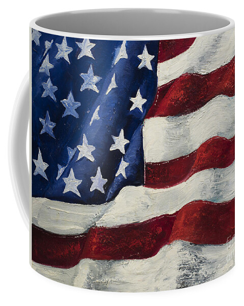 American Flag Coffee Mug featuring the painting My Flag by Jodi Monahan