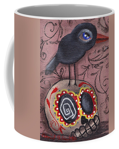 Day Of The Dead Coffee Mug featuring the painting My Friend by Abril Andrade