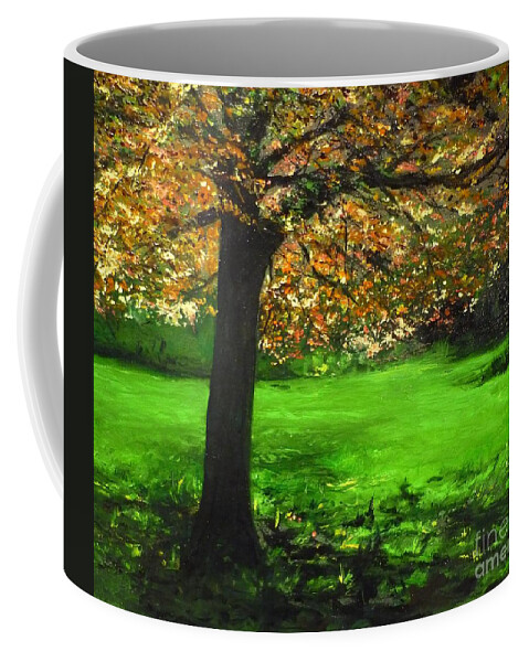 Spiritualism Coffee Mug featuring the painting My Love of Trees I by Lizzy Forrester
