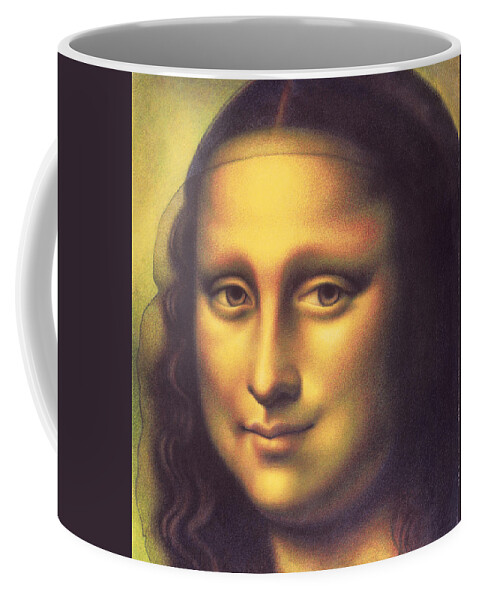 Art Coffee Mug featuring the drawing My Mona Lisa by Donna Basile