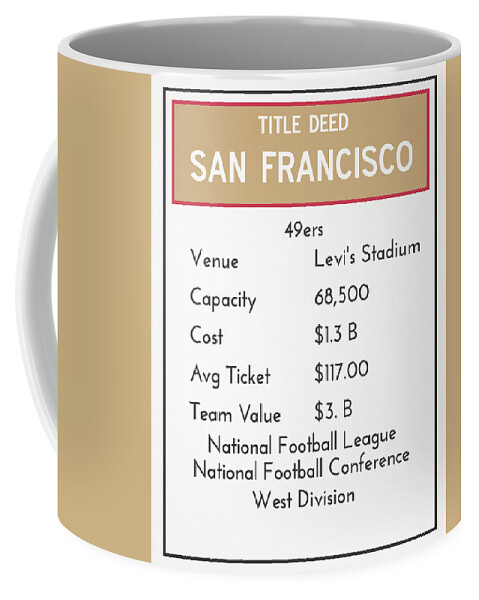 My Nfl San Francisco 49ers Monopoly Card Coffee Mug by Joe