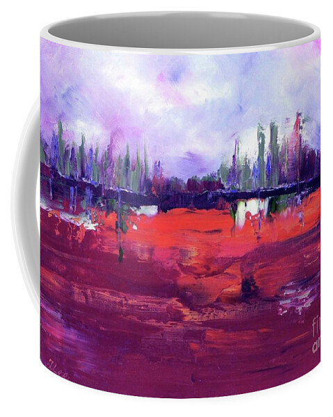 Purple Coffee Mug featuring the painting My Purple Sky by Tracey Lee Cassin