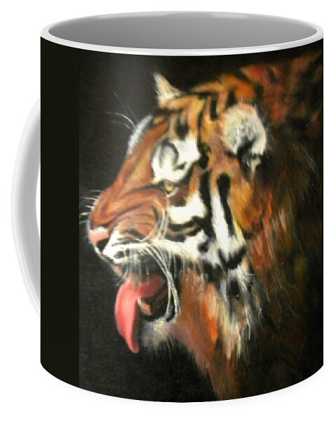 Tiger Coffee Mug featuring the painting My Tiger - The Year of The Tiger by Jordana Sands