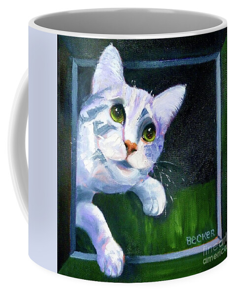 Feline Coffee Mug featuring the painting Till There Was You by Susan A Becker