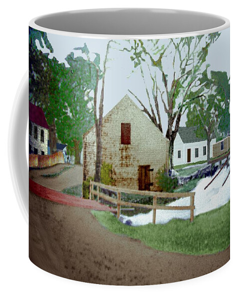 Grist Mill. Factory Coffee Mug featuring the digital art Myrtle St Ashland c1880 by Cliff Wilson