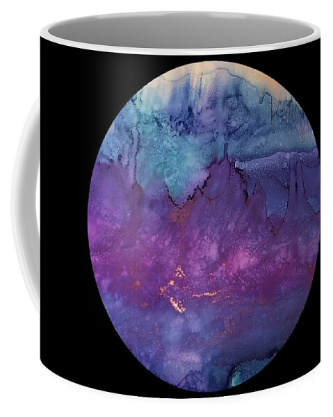 Purple Coffee Mug featuring the painting Mystic Mountain by Diane Maley