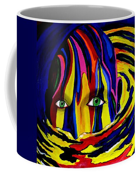 Mystery Coffee Mug featuring the painting Mystic Waters by Pj LockhArt