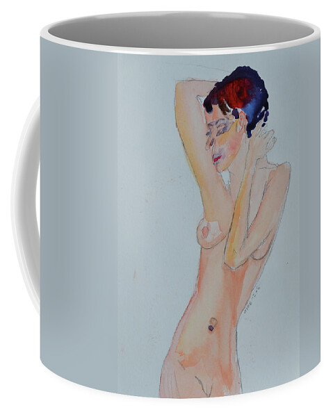 Nude Coffee Mug featuring the painting Naked Noelle by Beverley Harper Tinsley