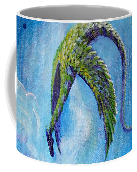 Dragon Coffee Mug featuring the painting Namaste by M E