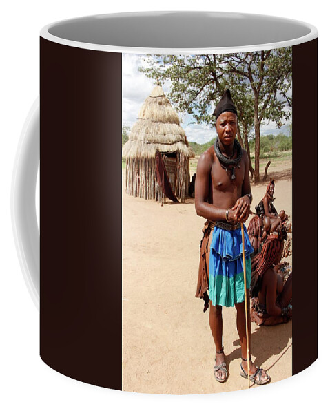 Tribe Coffee Mug featuring the painting Namibia Tribe 3 - Chief by Robert SORENSEN