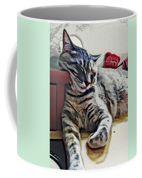 Cat Coffee Mug featuring the photograph Nap Number Ten by David G Paul