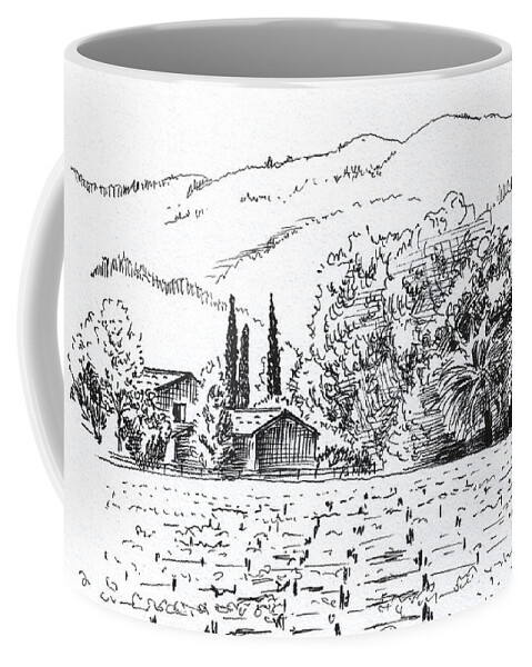 Landscape Coffee Mug featuring the drawing Napa Valley by Masha Batkova