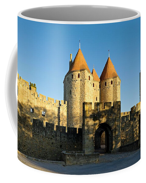 Carcassonne Coffee Mug featuring the photograph Narbonne gate Carcasonne by Stephen Taylor