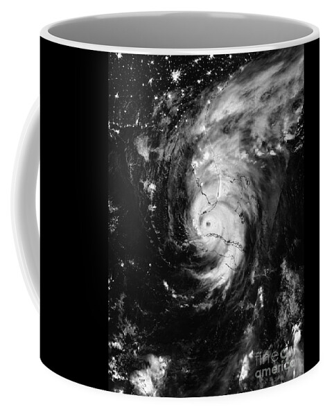 Nasa Hurricane Irma Between Cuba And Florida Satellite Image Coffee Mug featuring the photograph NASA Hurricane Irma between Cuba and Florida Satellite Image by Rose Santuci-Sofranko