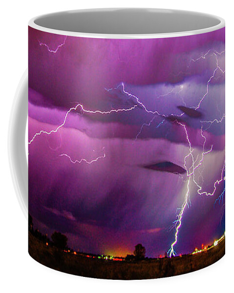 Nebraskasc Coffee Mug featuring the photograph Nasty But Awesome Late Night Lightning 008 by NebraskaSC