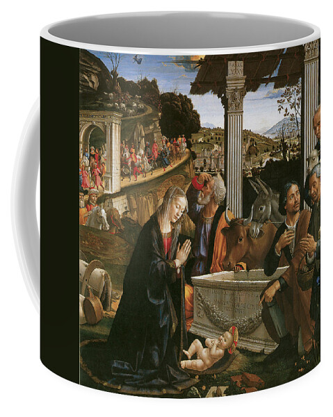 Nativity Coffee Mug featuring the painting Nativity by Domenico Ghirlandaio 