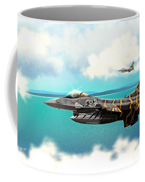 F16 Coffee Mug featuring the digital art Nato Belgian Air Force 31 F16 by John Wills