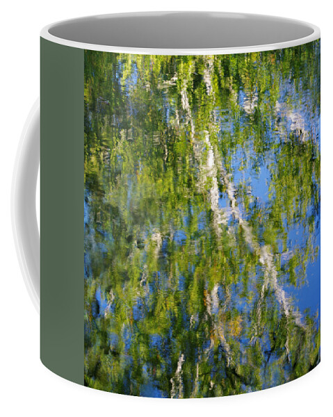 Abstract Art Coffee Mug featuring the photograph Natural Abstract - Refections of a Sycamore Tree in Licking Creek, Franklin County PA by Michael Mazaika