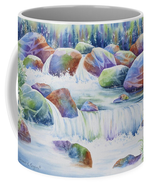 Waterfall Coffee Mug featuring the painting Nature's Jewel by Deborah Ronglien