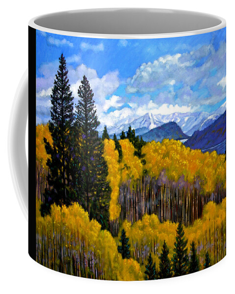 Fall Coffee Mug featuring the painting Natures Patterns - Rocky Mountains by John Lautermilch