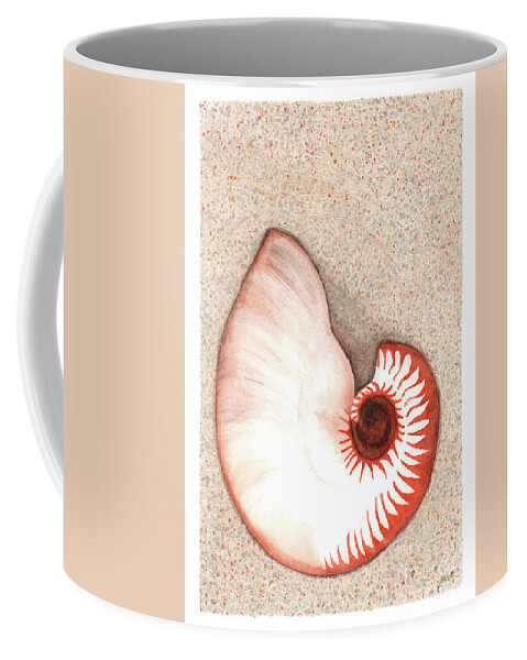 Nautilus Coffee Mug featuring the painting Nautilus Shell by Hilda Wagner